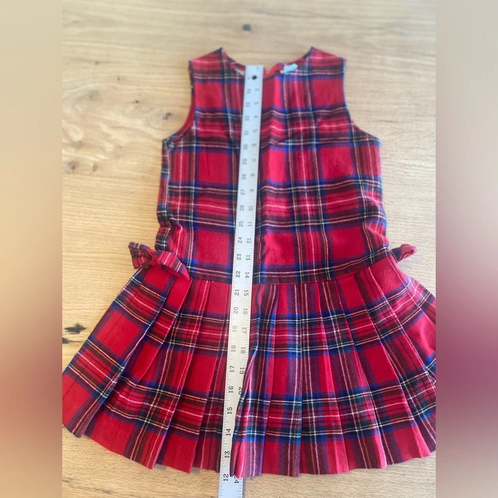 Holiday Plaid‎ Sleeveless Drop waist Dress  Girls 6x Preloved